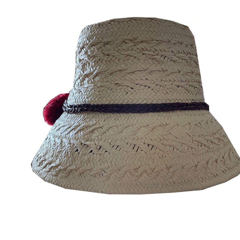 Kate Spade Straw Hat with Pom Poms